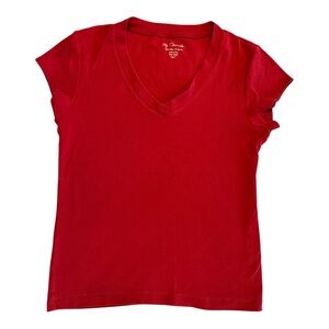 Chicos Red Cotton Short Sleeve T-Shirt Size 1